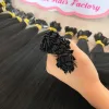 Flat Tip Hair Extensions with Natural Black Color Straight Hair